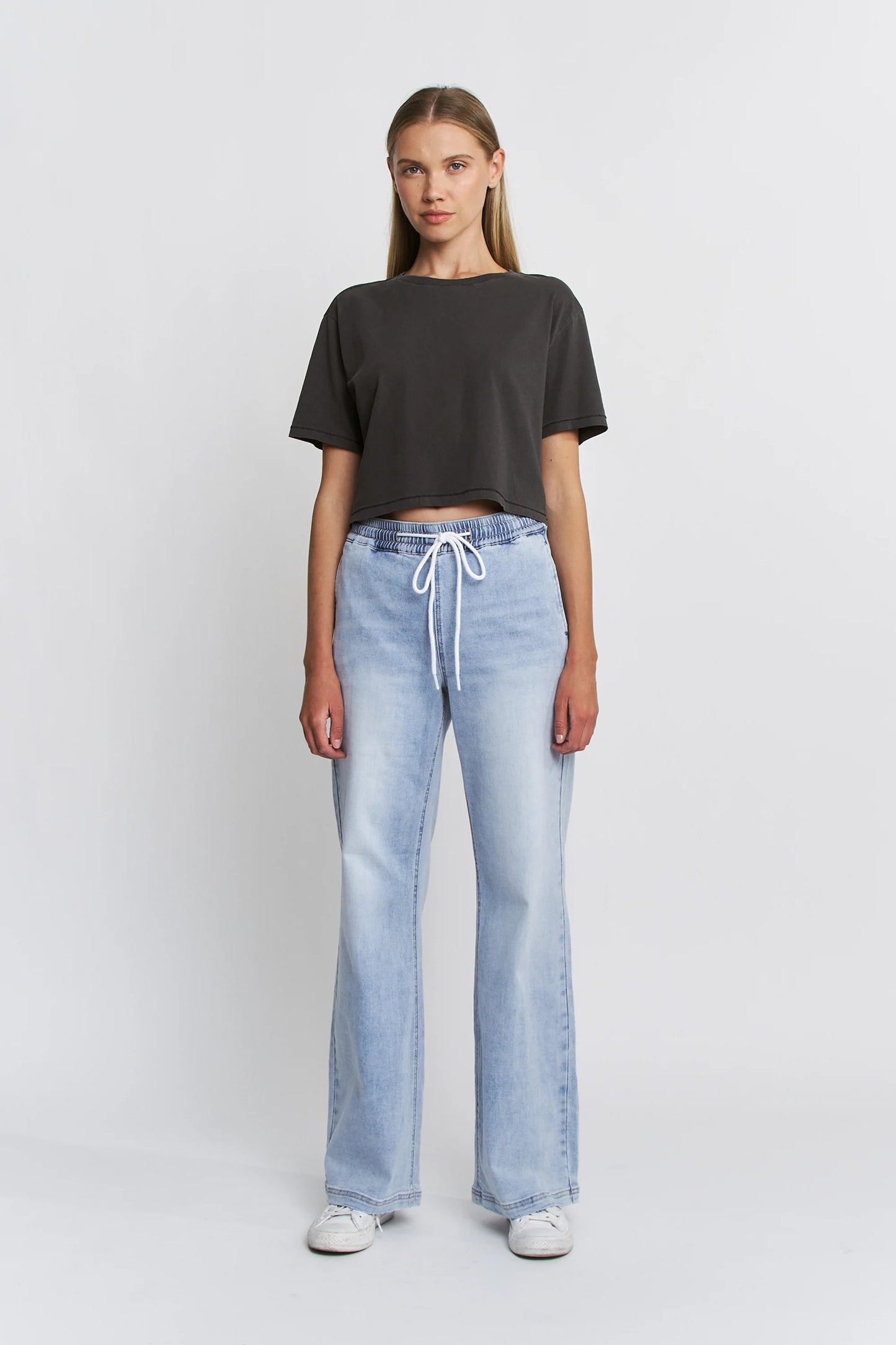 Joey High Rise Wide Leg Pull on Denim