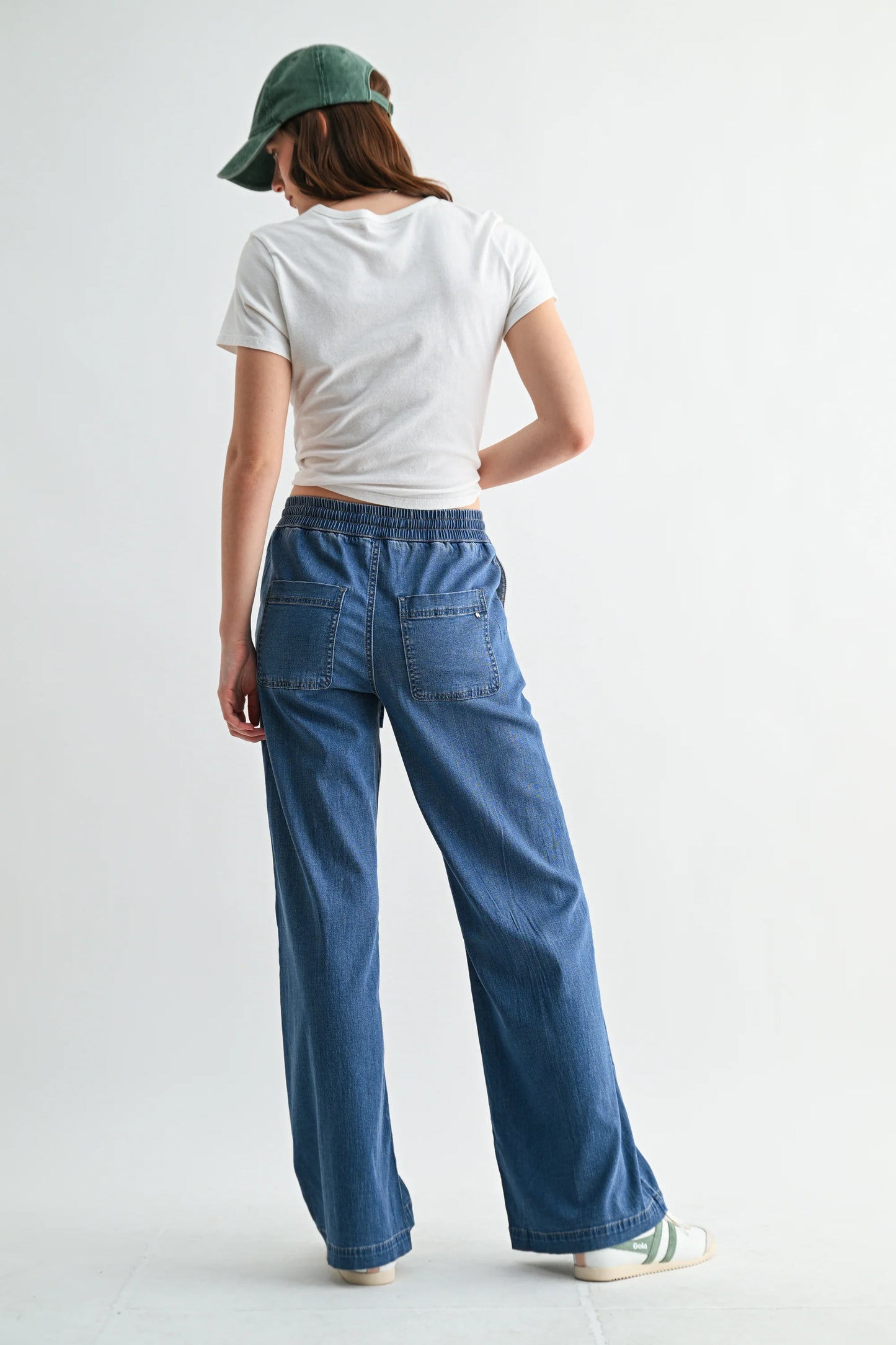 Oliver High Rise Wide Leg Pull On Soft Denim Pant