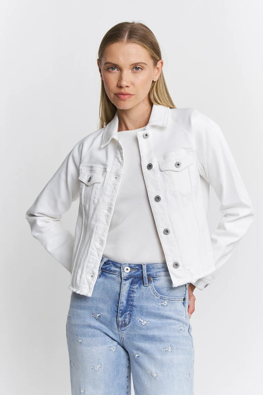 Whitney White Stretch Denim Jacket