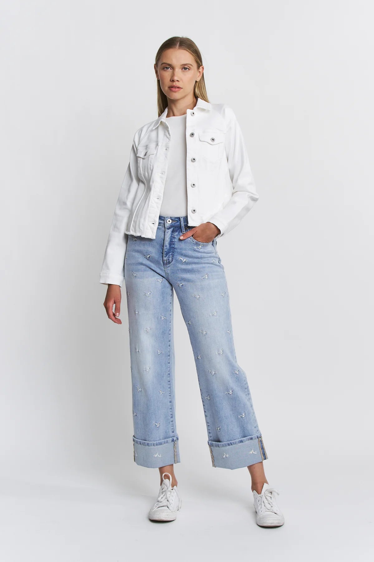 Whitney White Stretch Denim Jacket