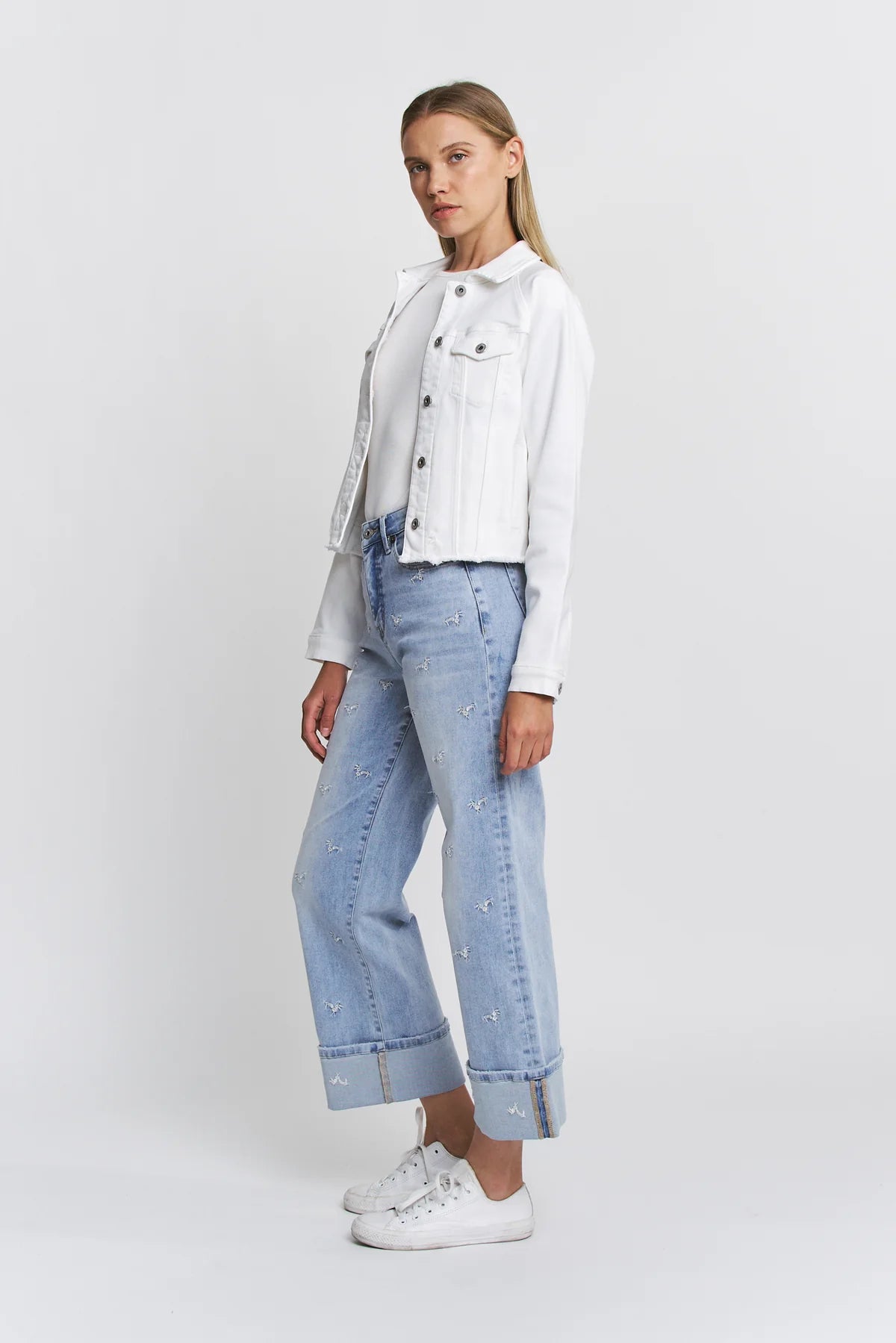 Whitney White Stretch Denim Jacket