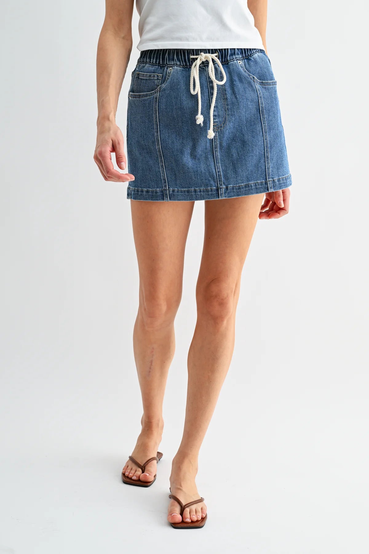 Elise High Rise Pull On Mini Skirt