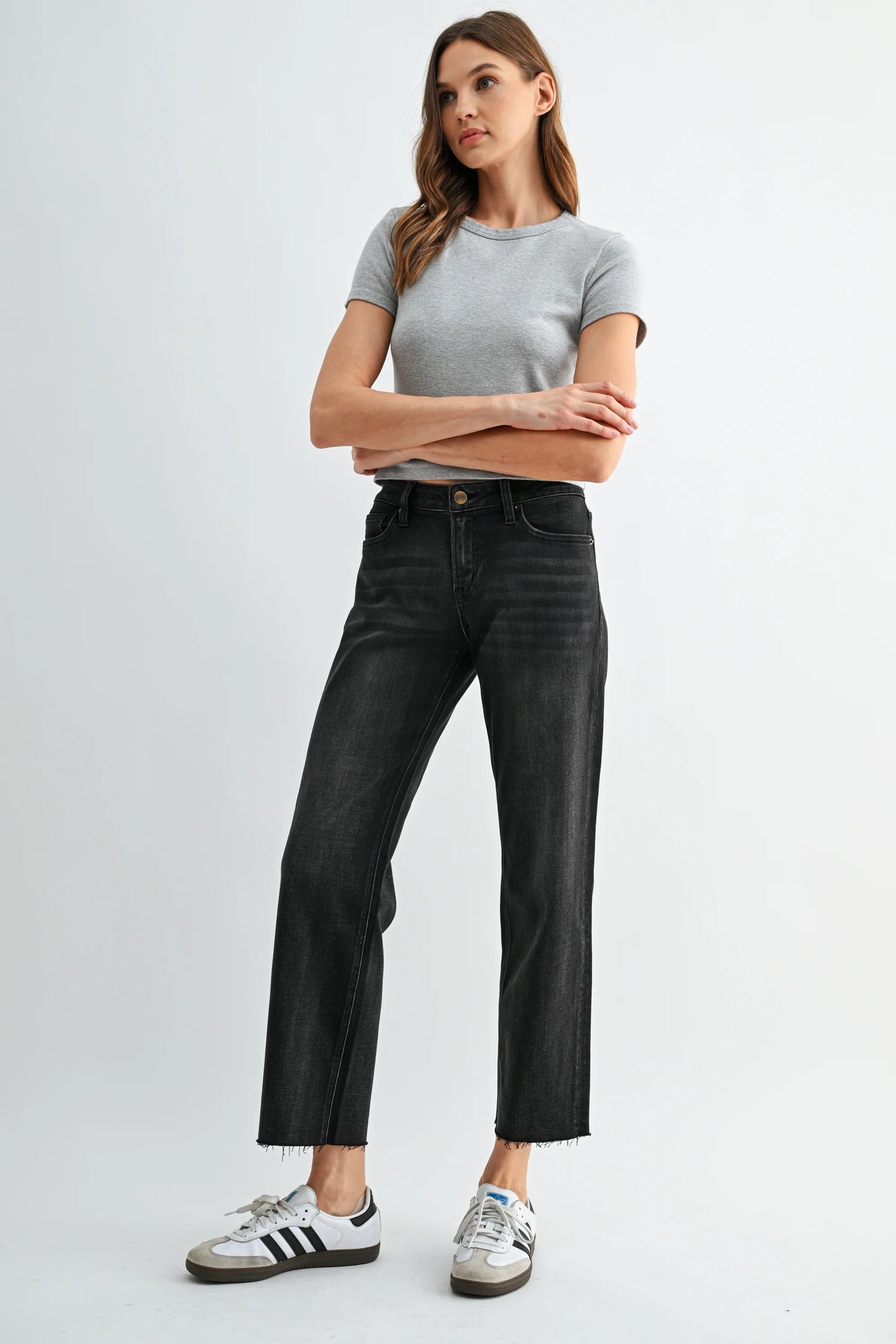 Theo Mid Rise Wide Crop Denim