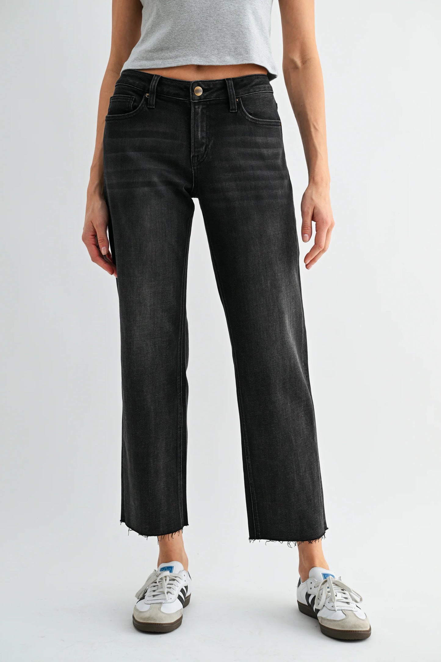 Theo Mid Rise Wide Crop Denim