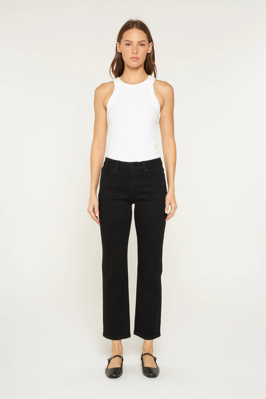 Kyle Mid Rise Ankle Straight Denim