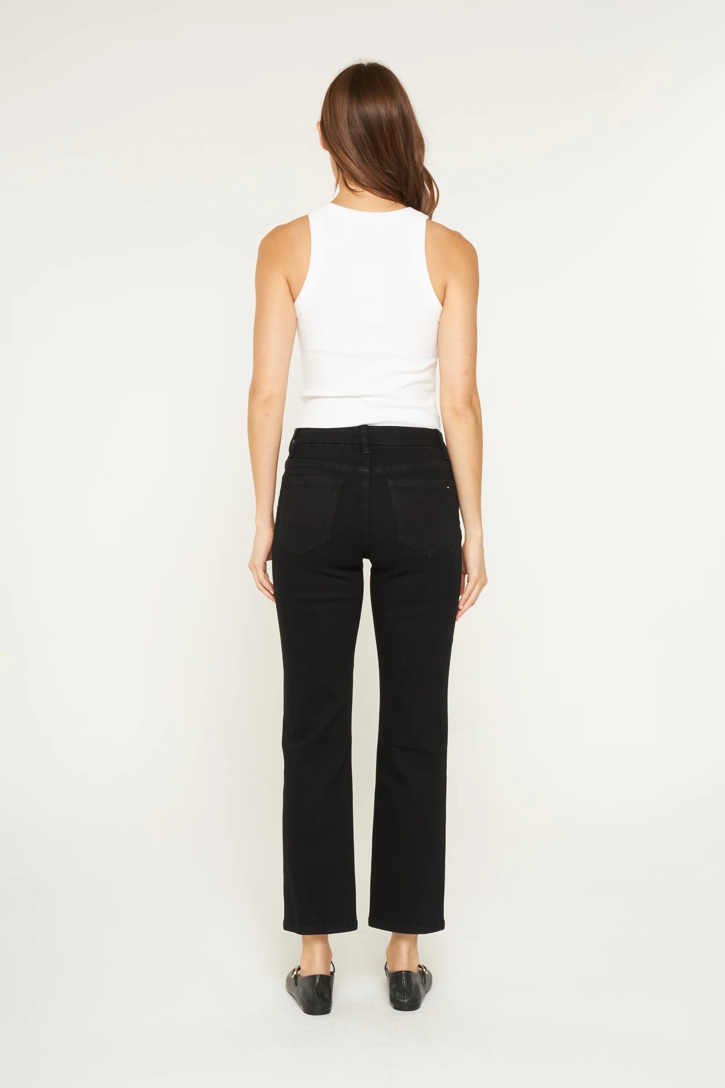 Kyle Mid Rise Ankle Straight Denim
