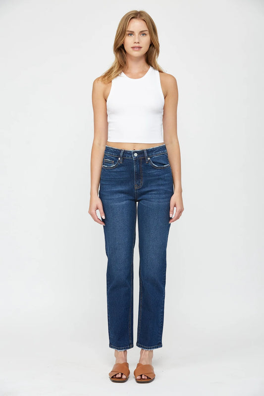 Charlie Super High Rise Wedge Straight Denim