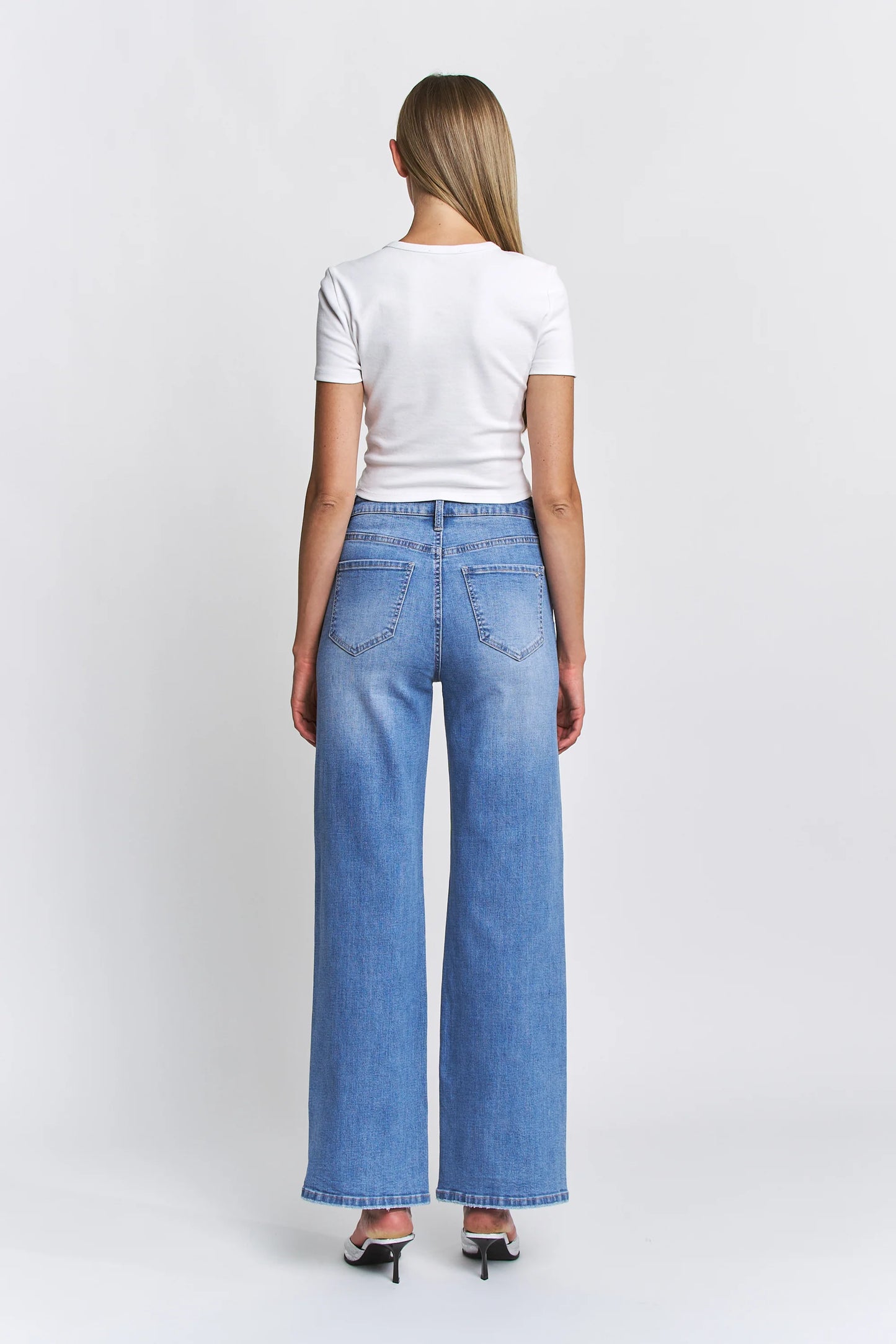 Kristin Embellished Bow Wide Leg Denim