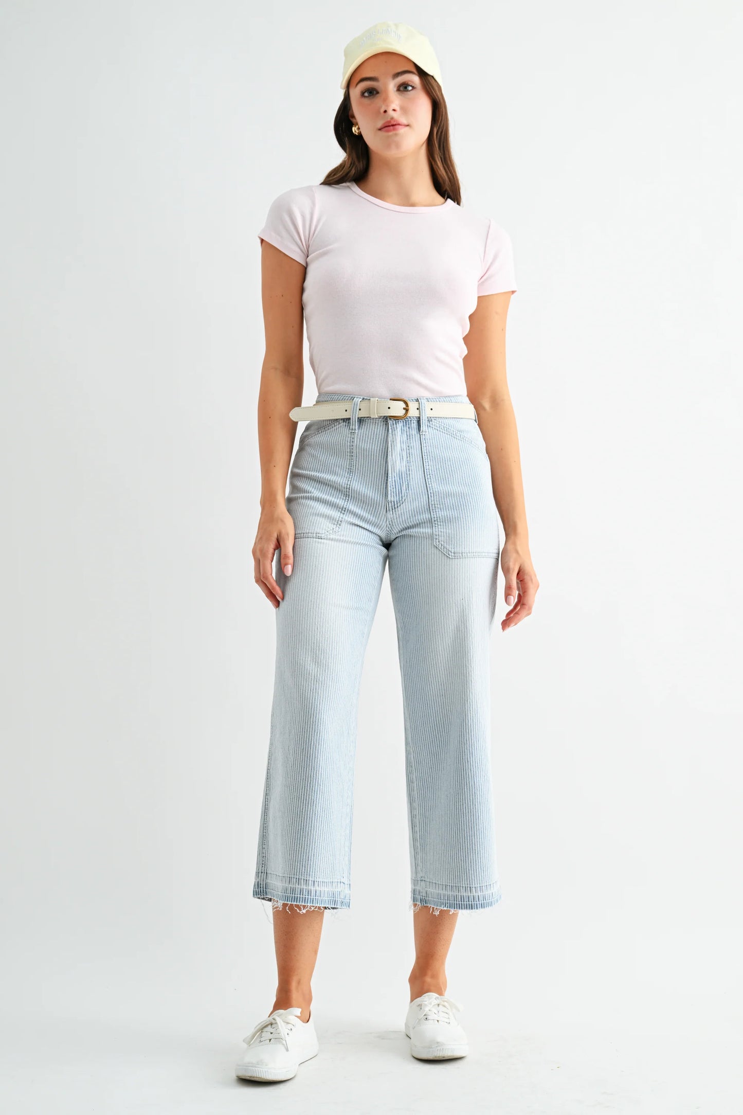 Sailor Striped High Rise Wide Leg Cropped Pant