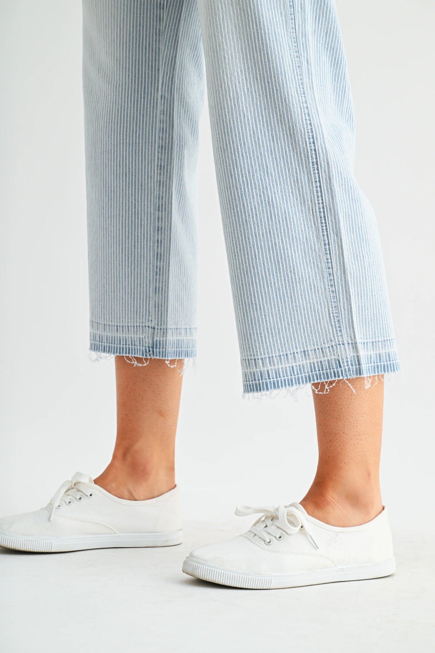 Sailor Striped High Rise Wide Leg Cropped Pant