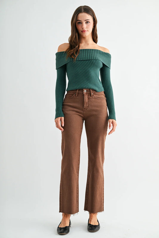Scottie High Rise Straight Ankle Denim