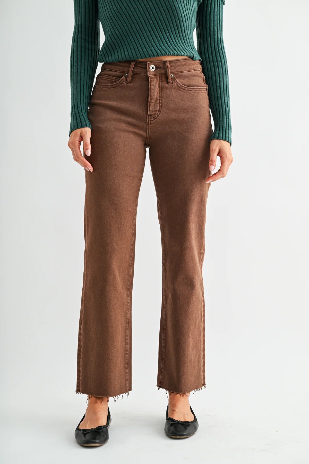 Scottie High Rise Straight Ankle Denim