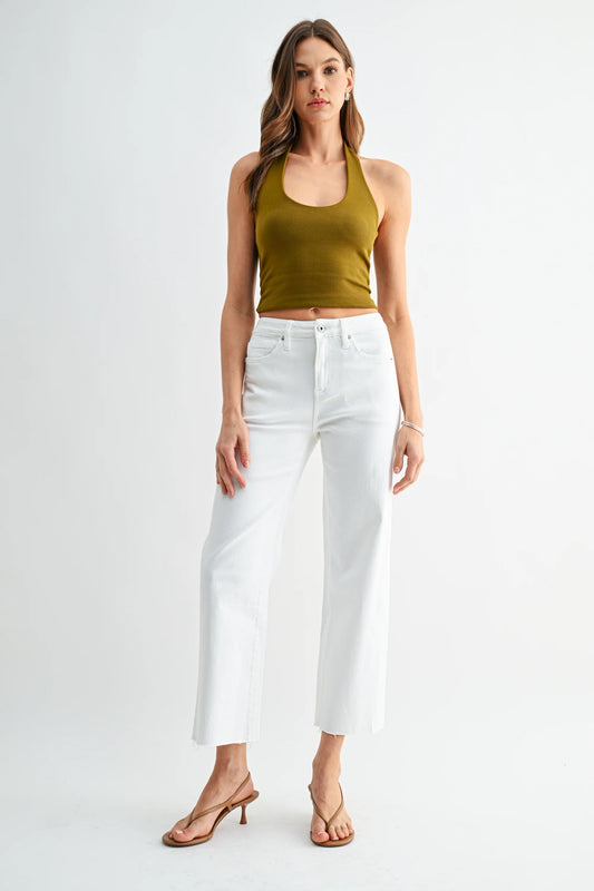 Carson High Rise Straight Ankle Denim