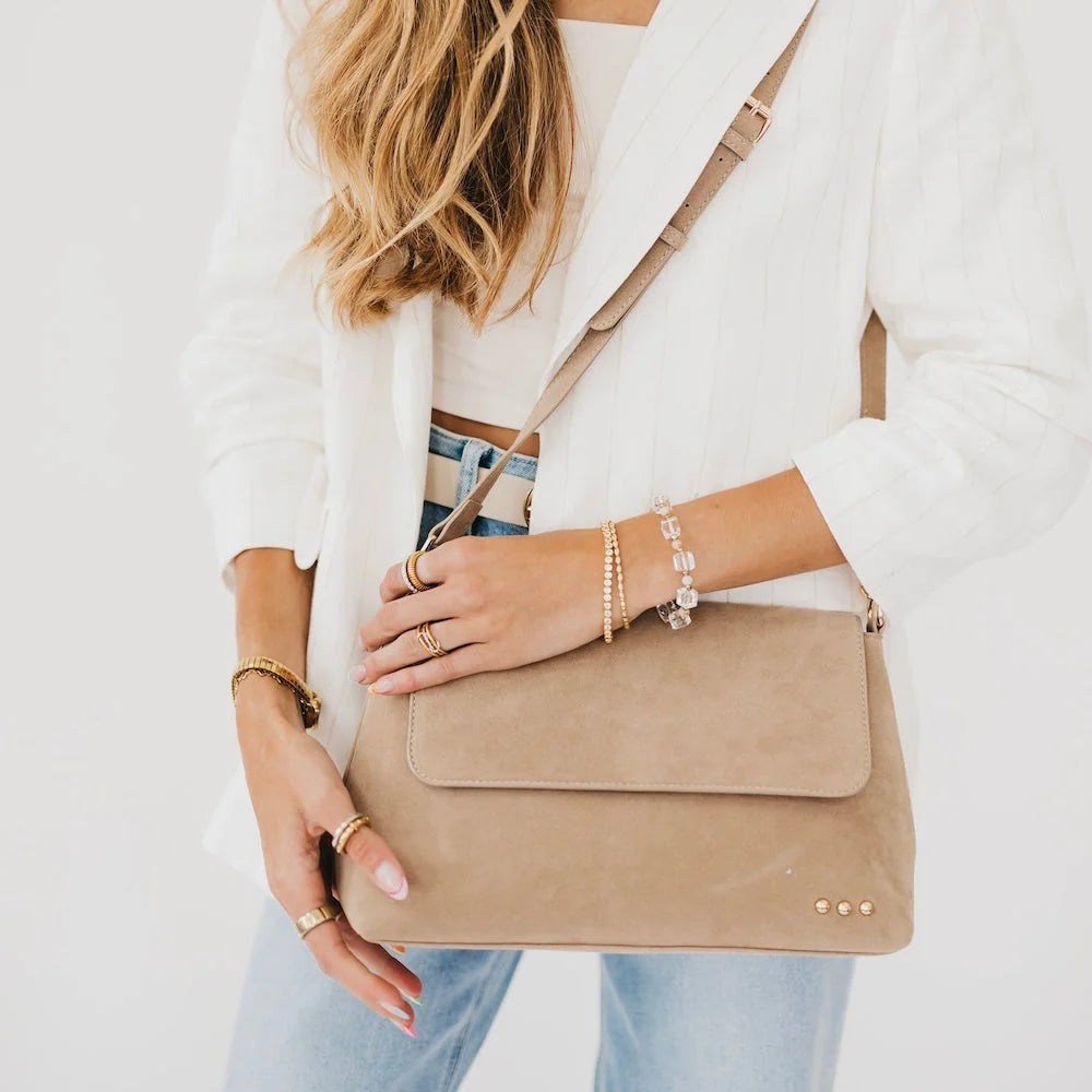 Suede Flap Crossbody
