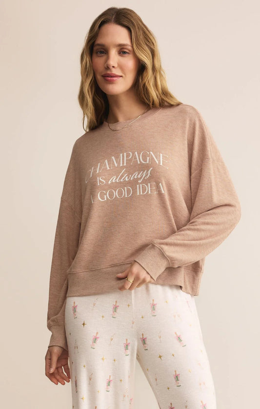 Champagne LS Knit Top