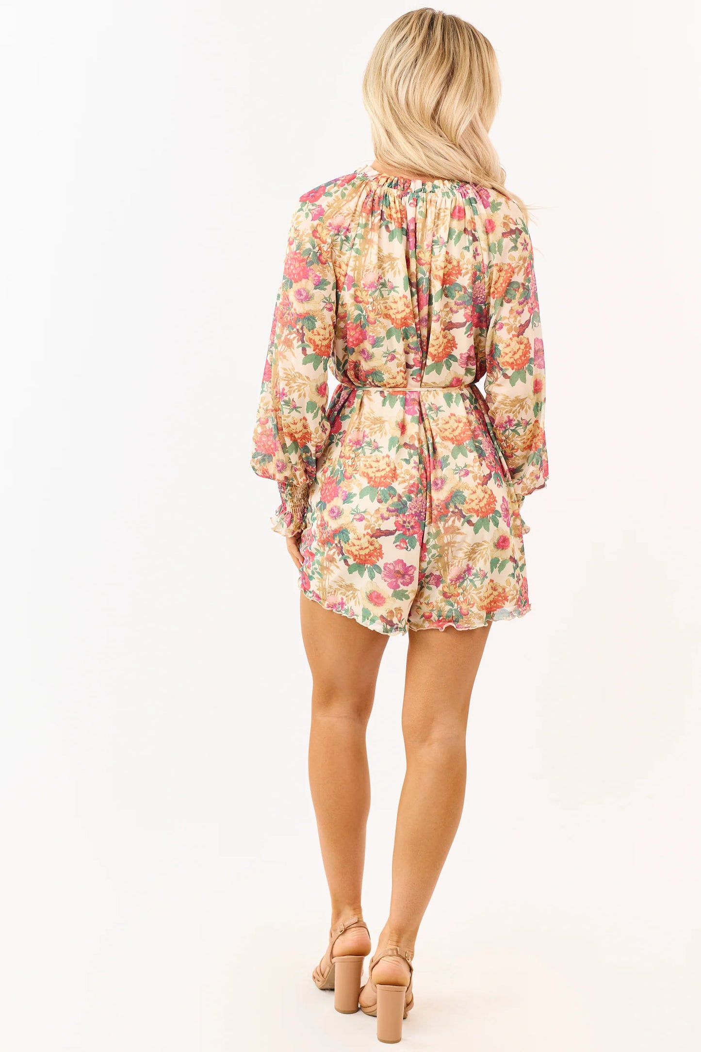 Ivy Floral Printed Mesh Romper