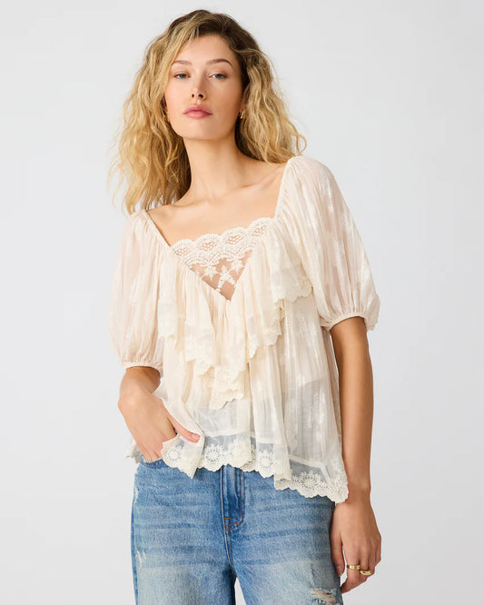 Vickie Woven Lace Top