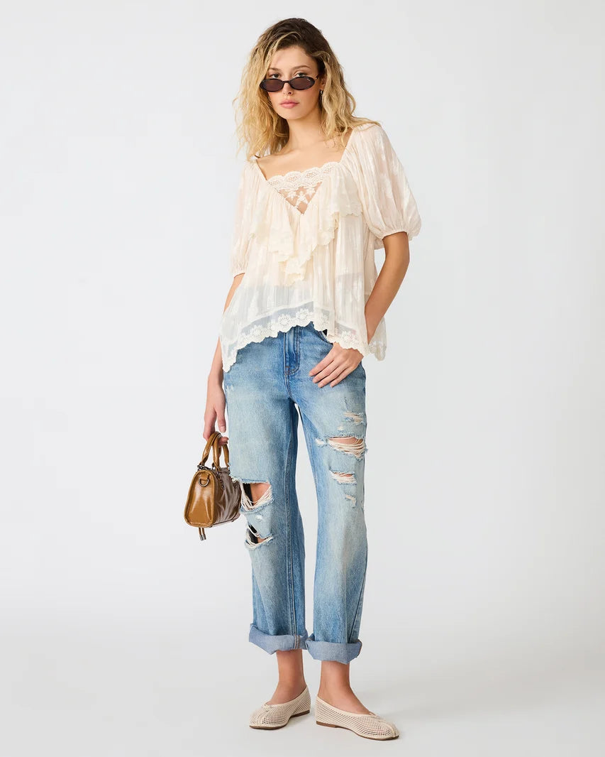 Vickie Woven Lace Top