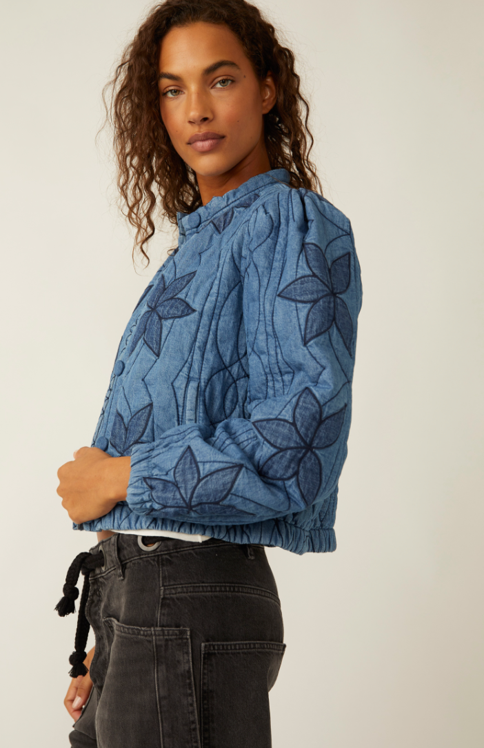 Natalie Quilted Denim Jacket