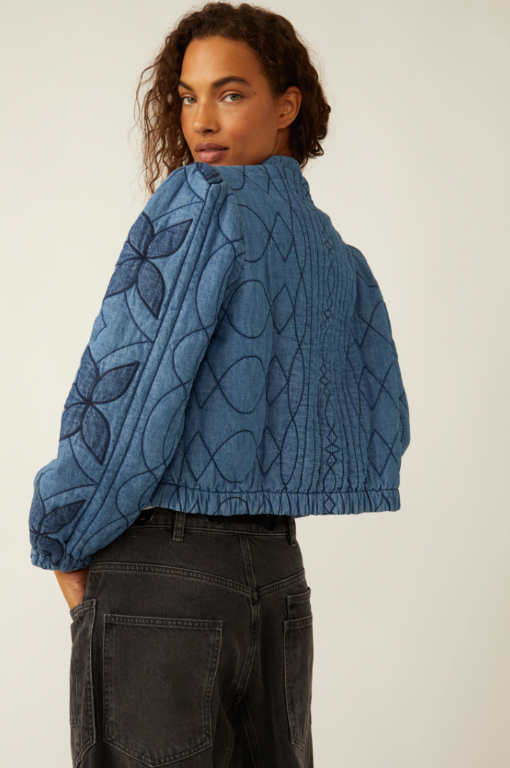 Natalie Quilted Denim Jacket