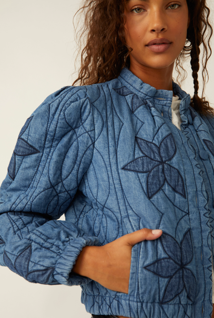 Natalie Quilted Denim Jacket