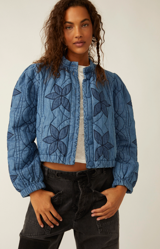 Natalie Quilted Denim Jacket