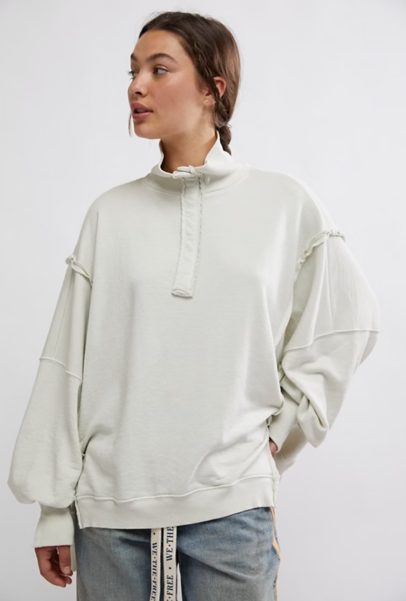 Madelyn Henley Quarter Button Up Sweatshirt