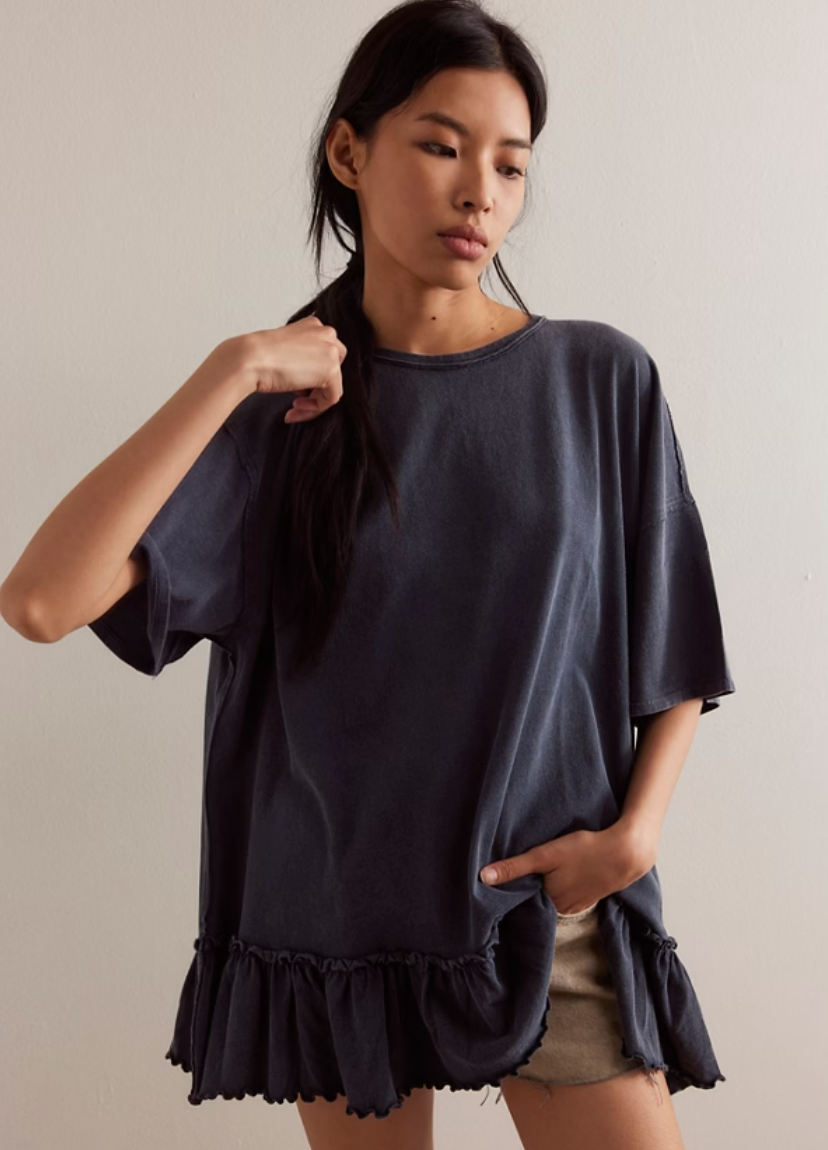 Melanie Ruffle Hem Tee