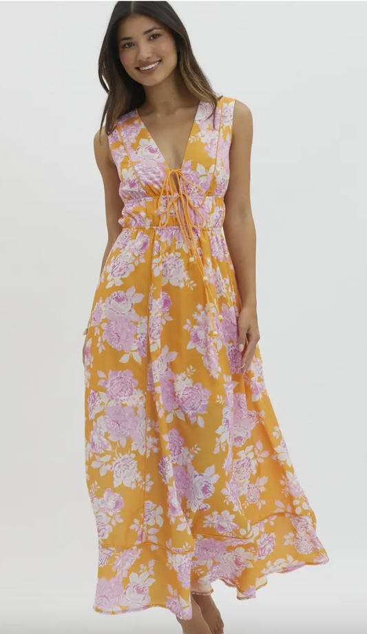 Cleo Floral V-Neck Maxi