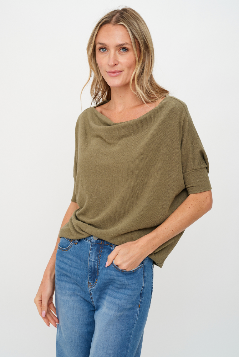 Maci Short Sleeve Convertible Knit Top