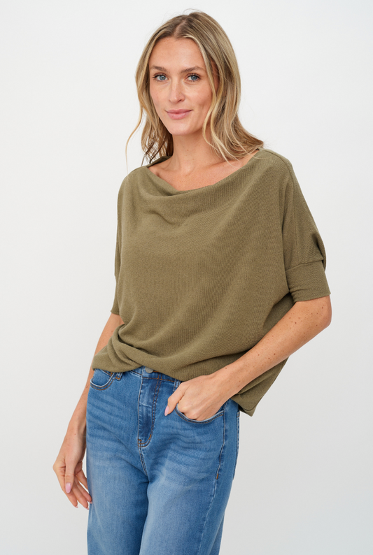 Maci Short Sleeve Convertible Knit Top