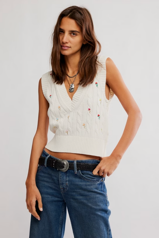 Alanna Embroidered Floral Vest