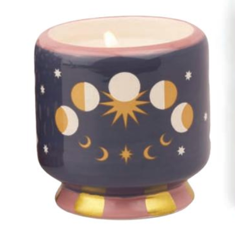Moon Phases Ceramic Candle