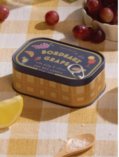 Bistro Illustrated Tin Candle
