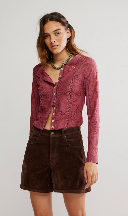 Andie Lace Long Sleeve Top