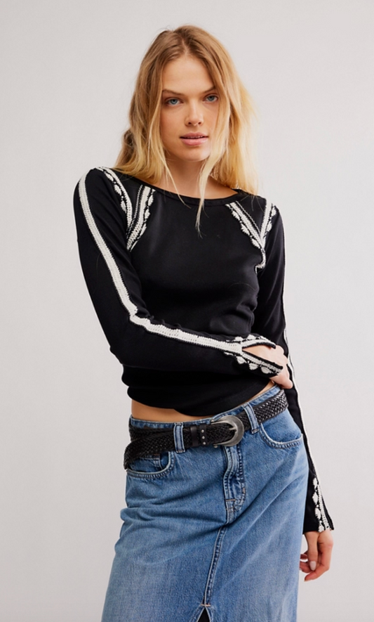 Emery Stitched Long Sleeve Top