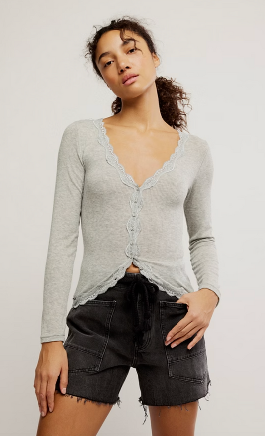 Willow Lace Ribbed Knit Top