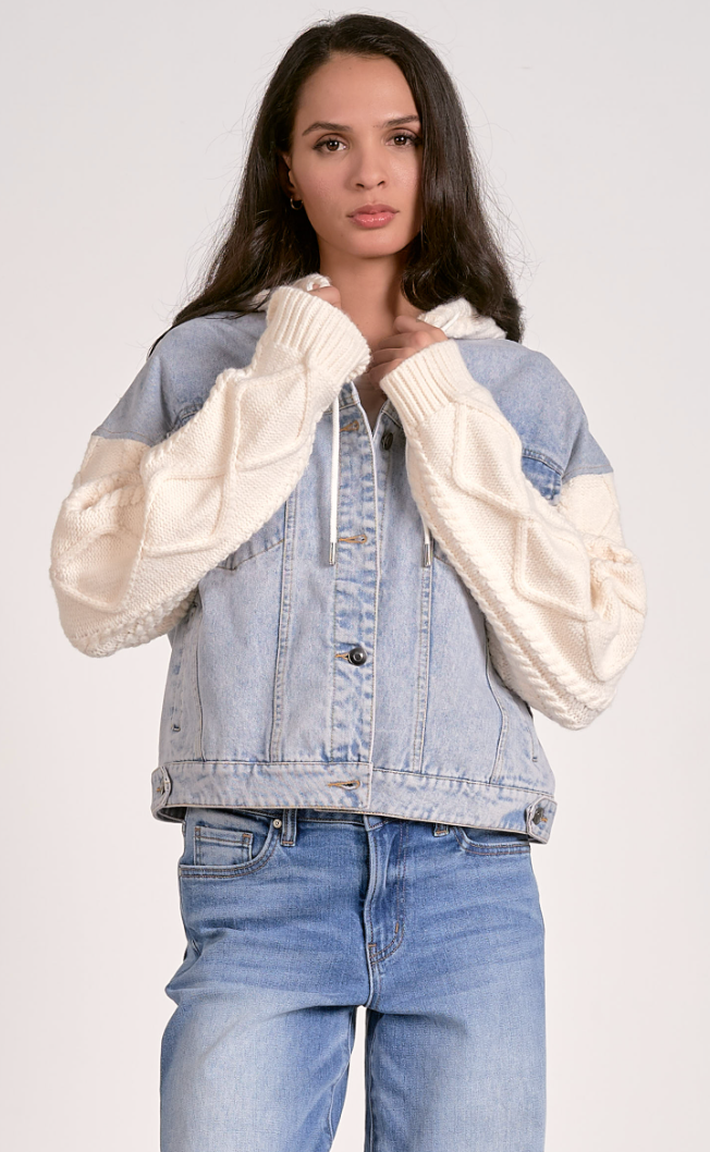 Aimee Mixed Media Denim Jacket