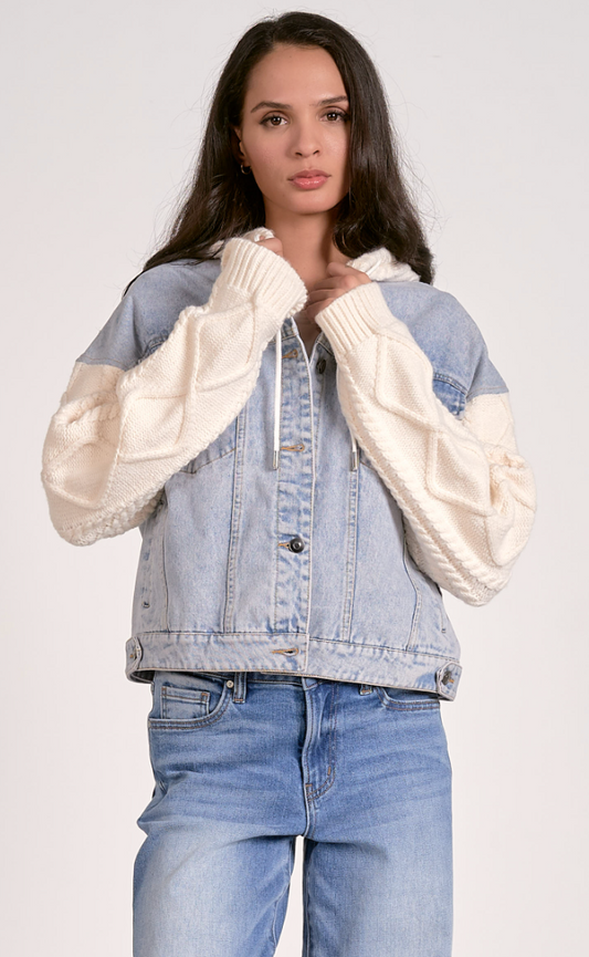 Aimee Mixed Media Denim Jacket