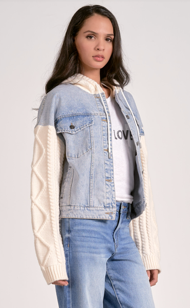 Aimee Mixed Media Denim Jacket