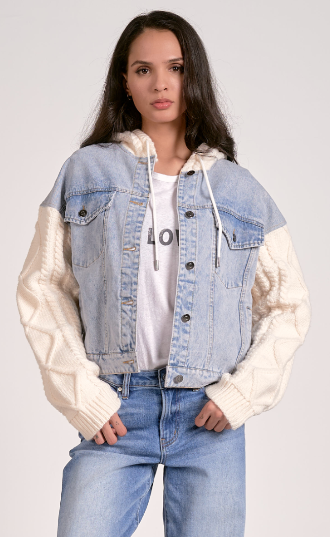 Aimee Mixed Media Denim Jacket