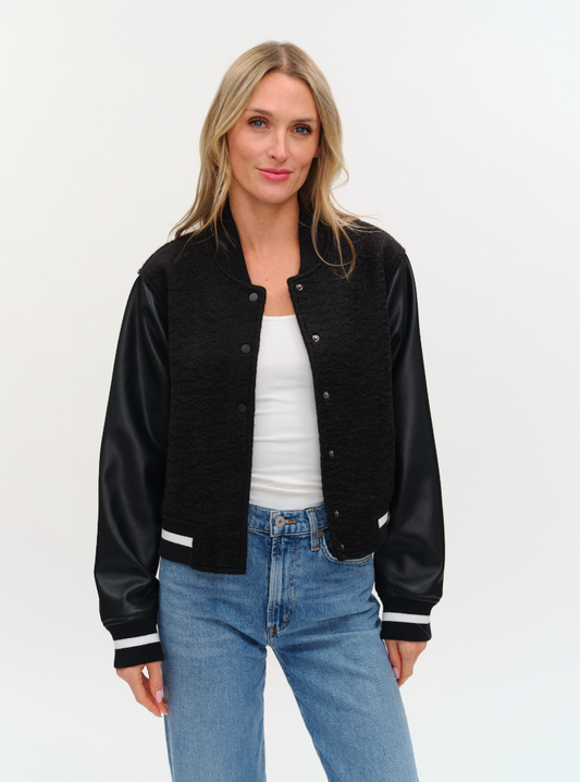 Remi Faux Shearling Bomber Jacket