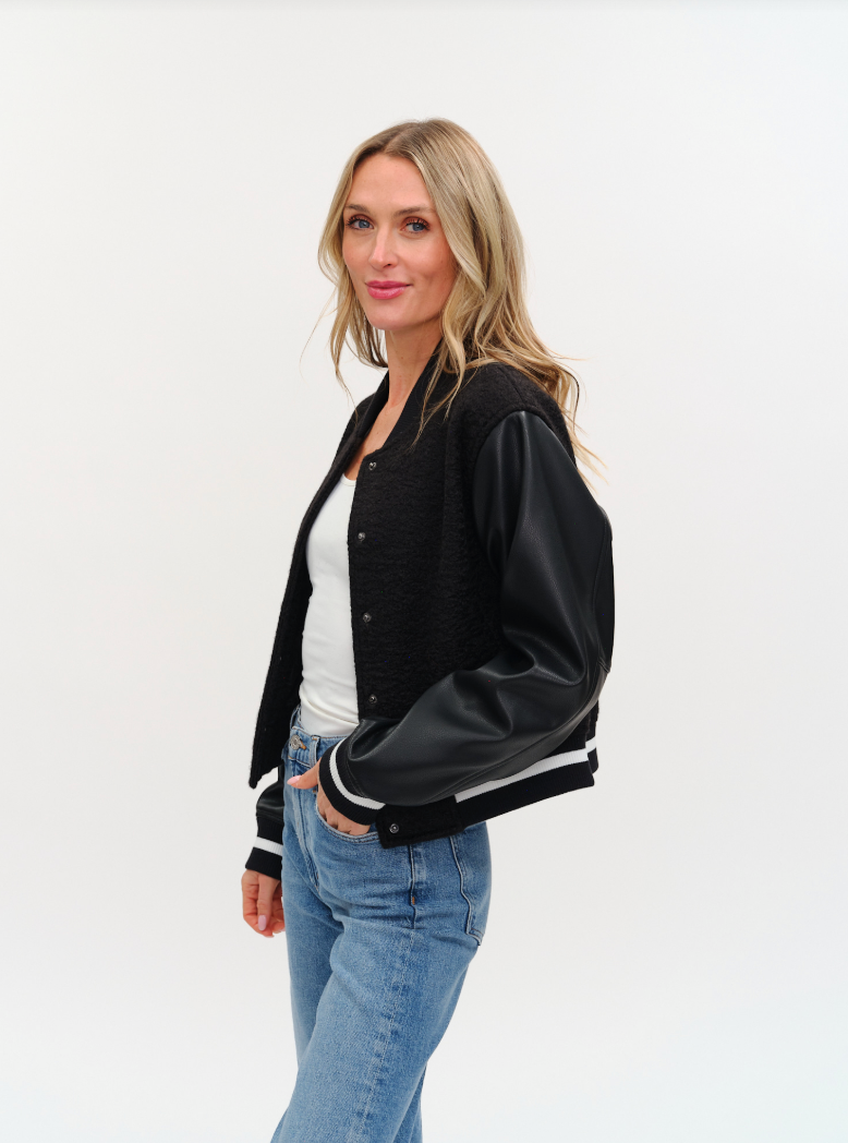 Remi Faux Shearling Bomber Jacket