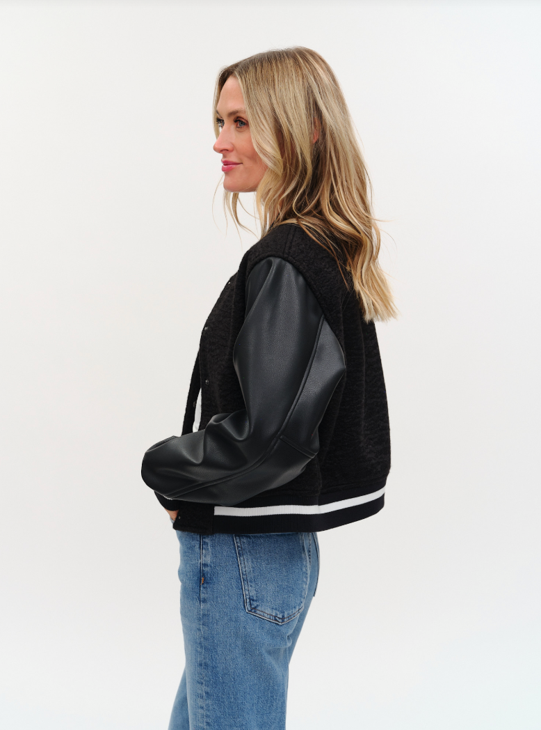 Remi Faux Shearling Bomber Jacket
