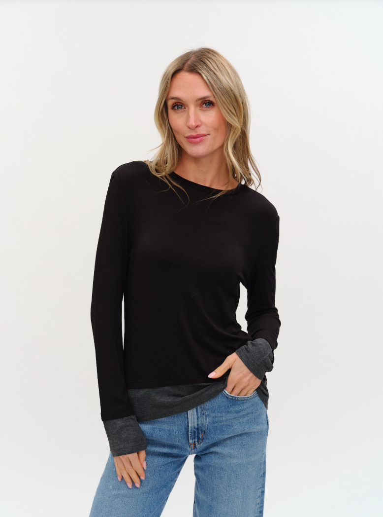 Karla Layered Knit LS Top