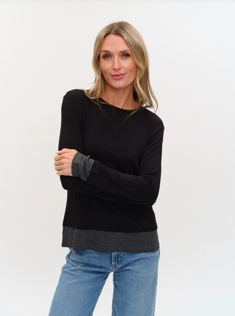 Karla Layered Knit LS Top