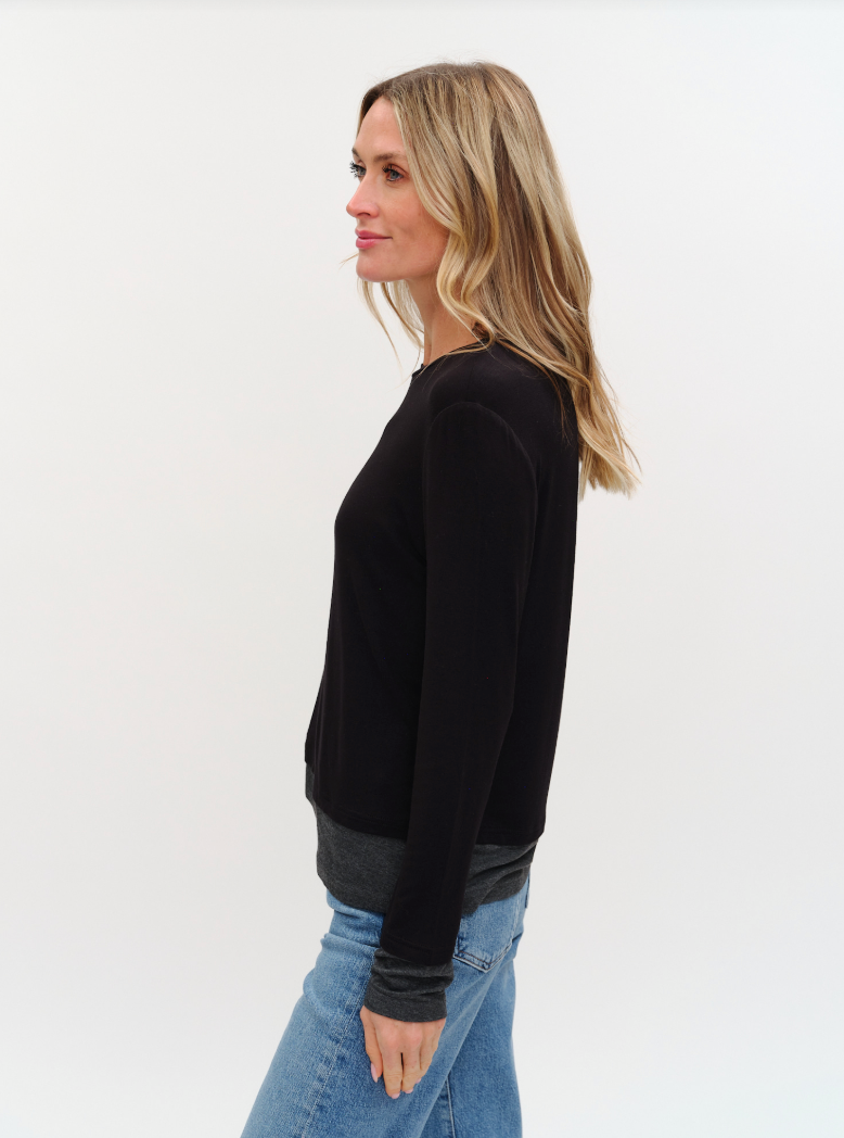 Karla Layered Knit LS Top
