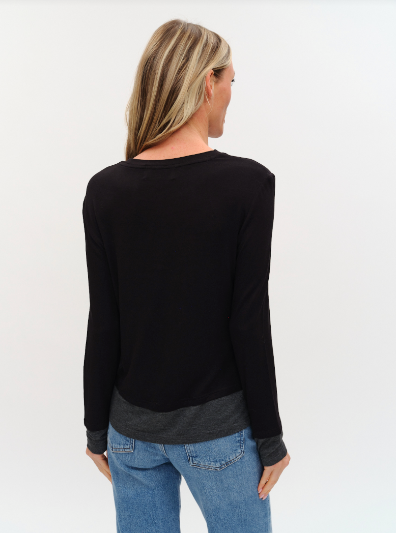 Karla Layered Knit LS Top