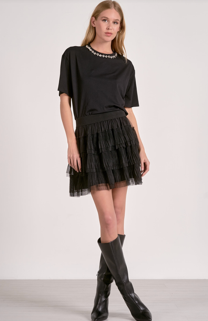 Bentley Embellished Neckline Tee