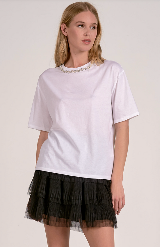 Bentley Embellished Neckline Tee
